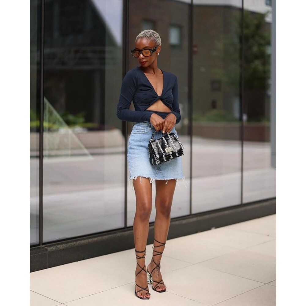 The Drop Women's Sky Captain Front Twist Knit Top by @signedblake M